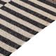 Handmade Black Synthetic Fibre Striped Carpet For Home
